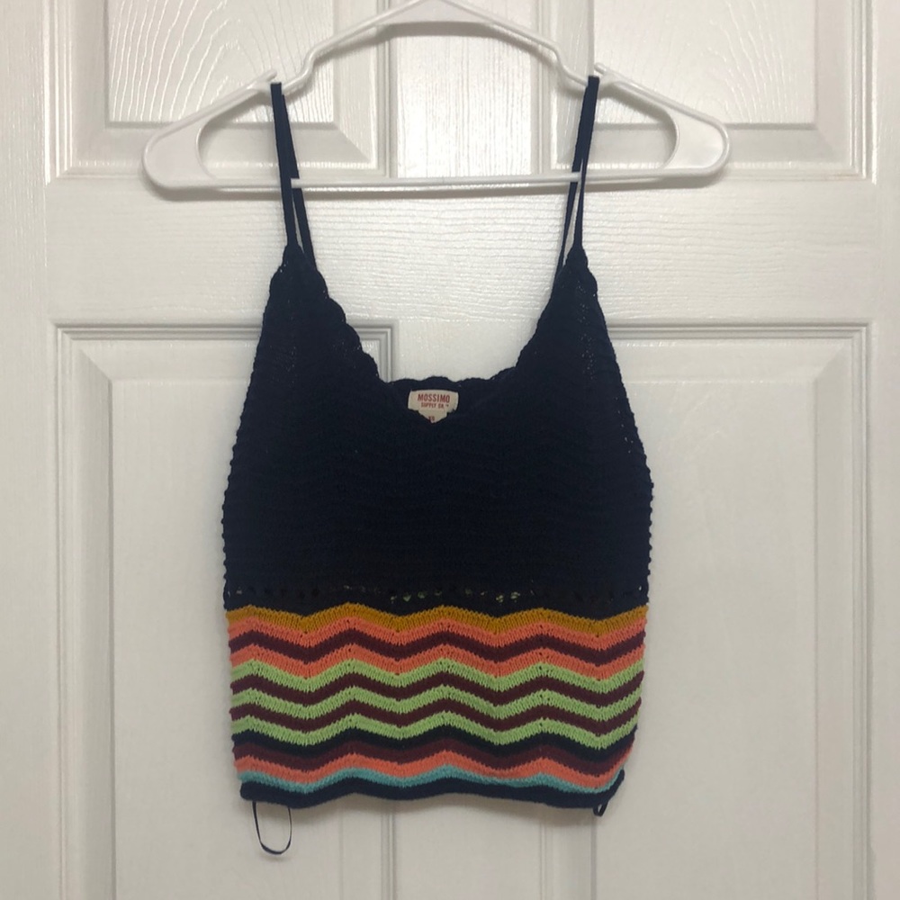 Multicolored spaghetti strap crop top